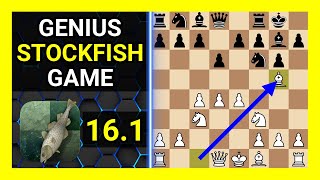 Genius Stockfish 16.1 Chess Game, King's Indian Defense, Zinnowitz Variation