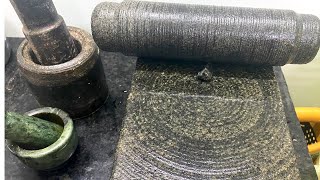 அம்மிக்கல் பயன்படுத்துதல் எப்படி?/Cleaning,Grinding Ammikal Demo/Organic Kitchen Tool