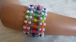 Double ladder kandi cuff, kandi tutorial