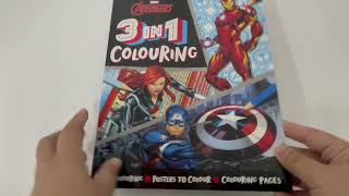 9781801080958 Marvel Avengers 3 in 1 Colouring Book With Iron Man Hulk Thor Captain America & More