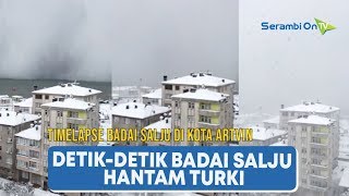 TIMELAPSE Detik-Detik Badai Salju Hantam Kota Artvin, Turki