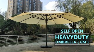 SELF OPEN Heavyduty Umbrella 6m