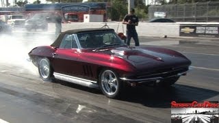 515 Cubic Inch 1965 Corvette - 1/4 mile Drag Race Video - 11.0 @ 128 mph - Street Car Drags