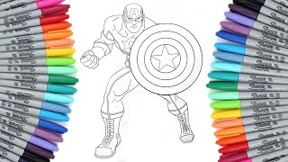 CAPTAIN AMERICA #1 Coloring Pages | AVENGERS | How to color Captain America | Coloring for Kids |