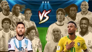 Brazil LEGENDS 🆚 Argentina LEGENDS (Ronaldo-Messi-Neymar-Ronaldinho-Pele-Maradona-Batistuta-Kaka)