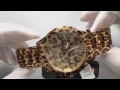 women s guess leopard print crystallized watch u0001l2