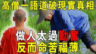 高僧一語道破現實真相：做人太過勤奮，反而命苦福薄，看醒了很多人！【曉書說】