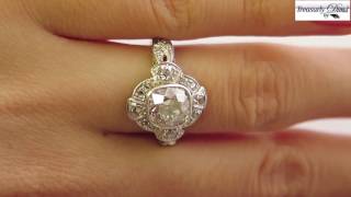 Edwardian 2.25ctw Old Mine Cushion VINTAGE ANTIQUE Diamond Wedding ENGAGEMENT Platinum Ring