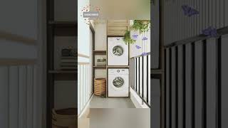 Laundry Room Ideas, Washing Machine Storage Ideas🧼🗑️🧽🔑😍🤗 #trending #shorts #viral #laundry #ytshorts