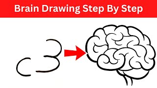 How To Draw Brain |Turn C 3 To Brain Drawing |Realistic Brain Drawing Easy Step By Step