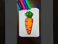 drawing carrot easy 💕🥕🥕 #art #vegetables #shorts