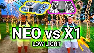 DJI Neo vs HoverAir X1 Low Light Comparison Tests (Part 2?) #djineo #drone #hoverairx1 #drones