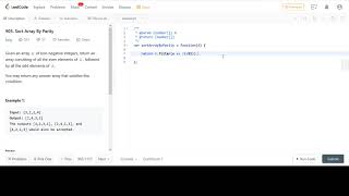 LeetCode 905. Sort Array By Parity JavaScript Solution: One Line
