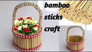 DIY Basket || How To Make Bamboo Sticks Basket
