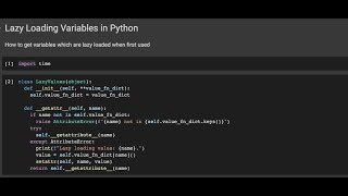 Lazy Loading Variables in Python | Code Walks #Python