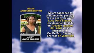 Lucy Dora Eugene ~ Short Obituary
