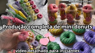 ✅💸Produção de Mini Cake Donuts para Iniciantes+ decoração simples|renda extra🤩