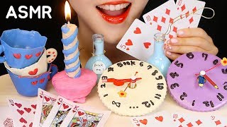 ALICE IN WONDERLAND FOODS ASMR EDIBLE CUP, EDIBLE CLOCK, EDIBLE CARD, CAKE ASMR NO TALKING