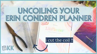 How to Uncoil an Erin Condren Planner for Frankenplanning DIY Customizations Cut