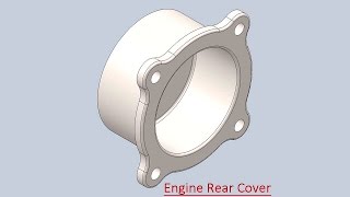Engine Rear Cover (Video Tutorial) SolidWorks