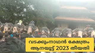 വടക്കുംനാഥൻ ആനയൂട്ട്  2023, Vadakkumnathan temple anayoottu 2023, Vadakkumnathan Temple, Thrissur