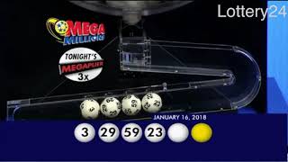 2018 01 16 Mega Millions Numbers and draw results