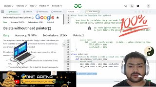 Delete without head pointer | geeksforgeeks POTD