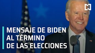 Mensaje de Joe Biden al término de las elecciones en Estados Unidos 2020 - En Punto