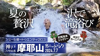 【山歩き】2代目SALOMON 歩き初め 摩耶山へ。シェール道〜トゥエンティクロス 夏の贅沢 沢で滝浴び 爽快トレイル