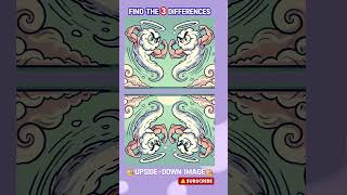 UPSIDE-DOWN IMAGE VERSION🙌Find the 3 differences in the Upside-down image #brainteaser #puzzlegame