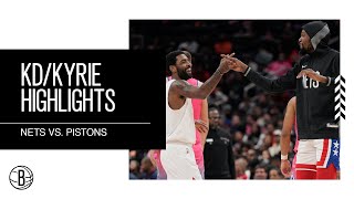 Kevin Durant & Kyrie Irving Highlights | Brooklyn Nets vs. Detroit Pistons | 12.18.22