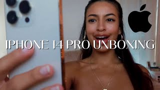 GOLD IPHONE 14 PRO UNBOXING + FIRST IMPRESSIONS ✨