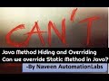 Can we override a static method in child class? || Famous Interview Question