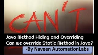 Can we override a static method in child class? || Famous Interview Question