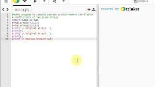 Python NumPy program to compute pearson product-moment correlation coefficients
