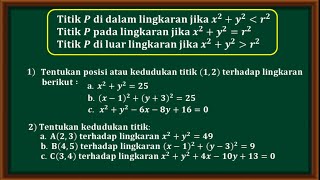 Cara menentukan kedudukan titik terhadap lingkaran