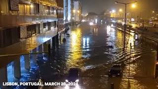 Chuva em Lisboa hoje | Portugal hit by flash floods after heavy rain storm
