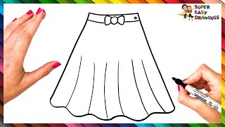 How To Draw A Skirt Step By Step 👗 Skirt Drawing Easy