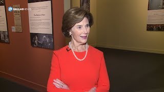 Former First Lady Laura Bush opens new exhibit at Bush Library