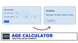 Age Calculator Using Html and JavaScript | JavaScript project for beginners