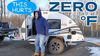 EXTREME COLD WINTER CAMPING in a Teardrop Camper