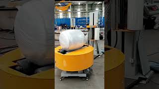 Wrapping machine for paper reel toilet tissue cylinder roll with automatic ejection