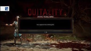 Playing Mortal Kombat 11 online for fun and somebody QUITALITY from me for the first time
