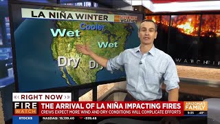 Arrival of La Nina impacts fires in California, snow in northern Arizona