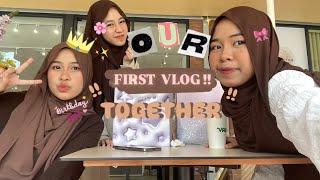 OUR FIRST VLOG TOGETHER!!🤎🍪 sambut birthday aishahhh🎂🎉