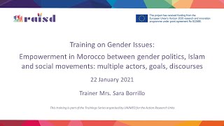 Training on Gender Issues.Empowerment in Morocco between gender politics, Islam and social movements