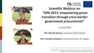 SAPIENS Webinar Series: Empowering green transition through cross border government procurement