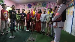 नाैं नाैं महिना|| Nau Nau mahina|| cover by students of class 5 mnemonic modern academy