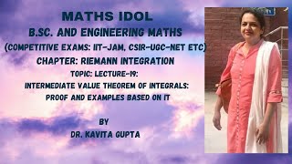 Lec-19: Intermediate Value theorem of integrals: Proof and examples based : in Hindi