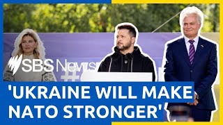 Zelenskyy defends Ukraine NATO membership bid outside summit in Vilnius | SBS News